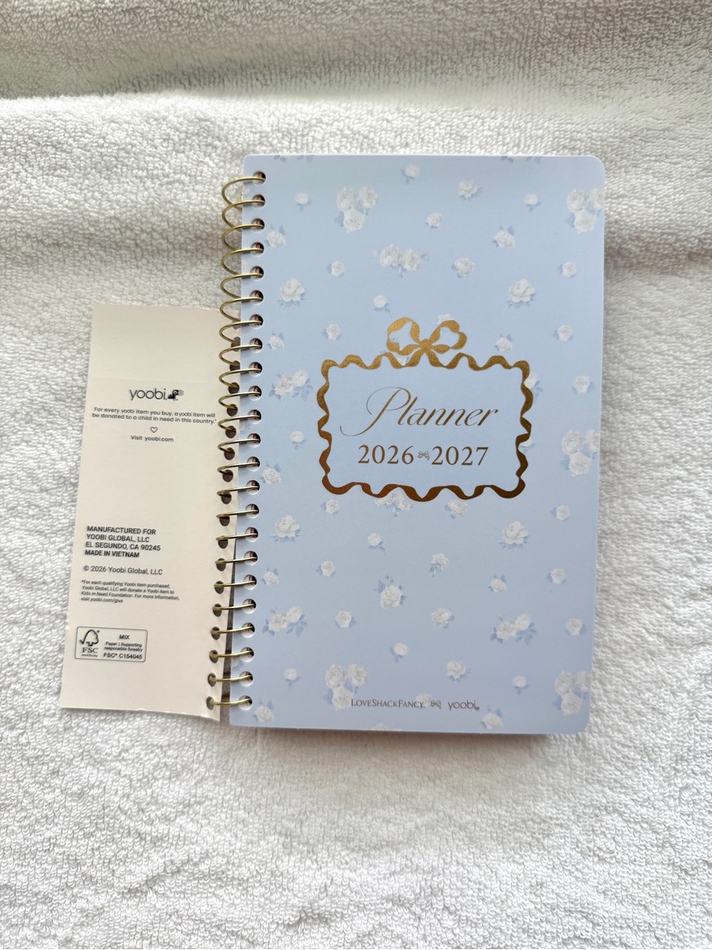 LoveShackFancy Yoobi x Target 2026-2027 Spiral Planner 5x8